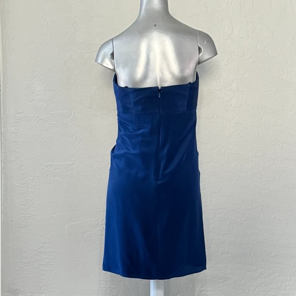 NWT Blue Silk Strapless Dress BCBGMaxAzria - Picture 4 of 8